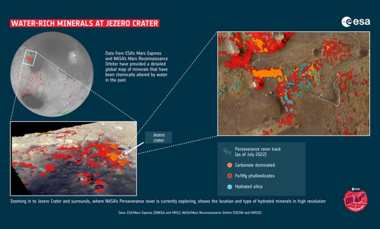 Фото - В ESA опубликовали карту, из которой следует, что в древности Марс изобиловал водой